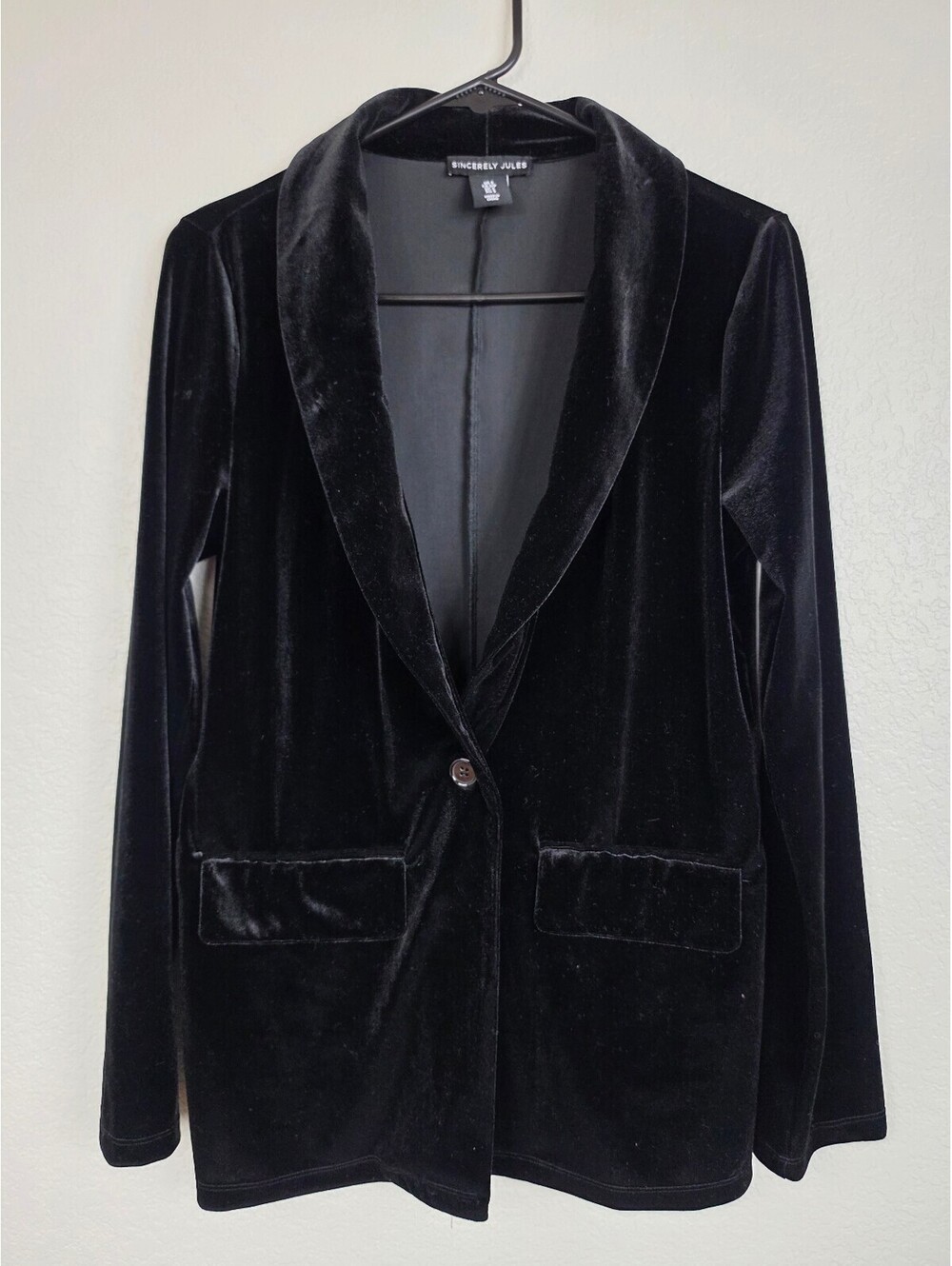 Anthropologie Sincerely Jules Black Velvet Blazer Jacket